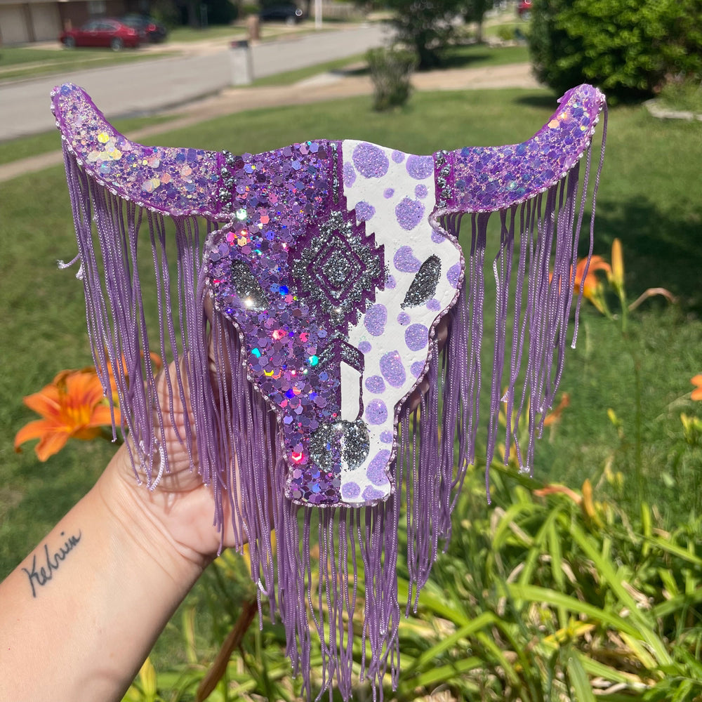 Purple rain bull skull